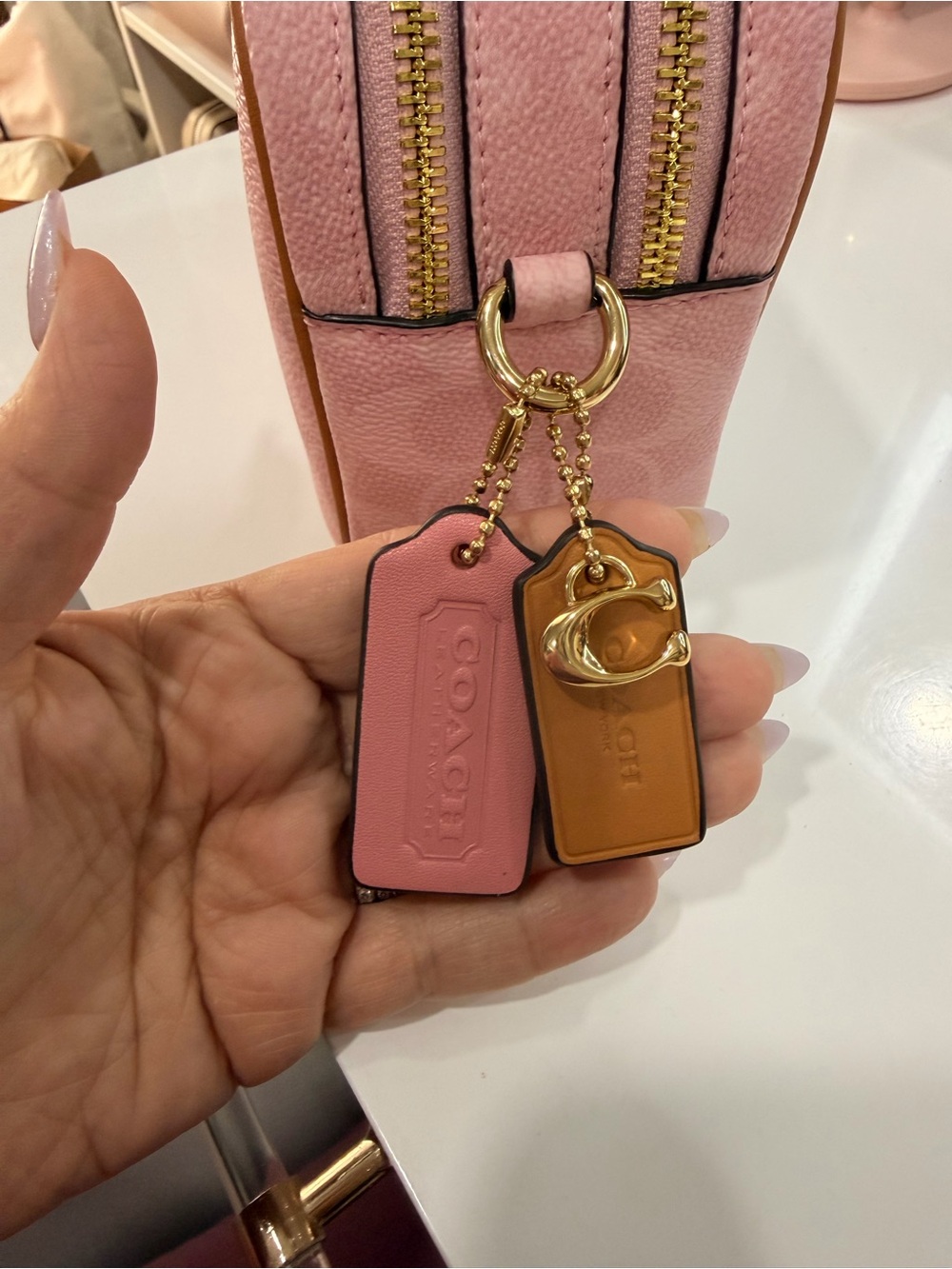 Coach Pink Signature Crossbody Camera Bag with Gold Hardware - Picture 3 of 5